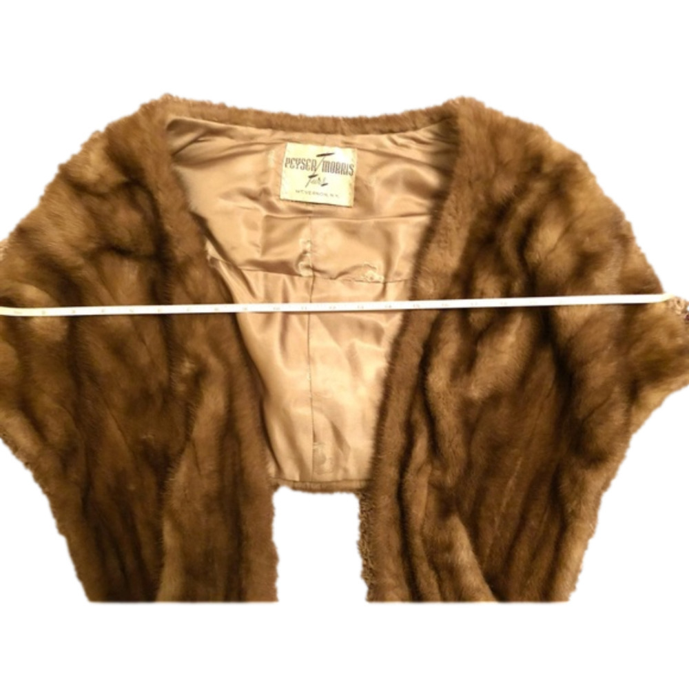 Genuine Mink Stole Pockets Shrug Newly Updated Socialite Chic Luxury Glam - Picture 2 of 15